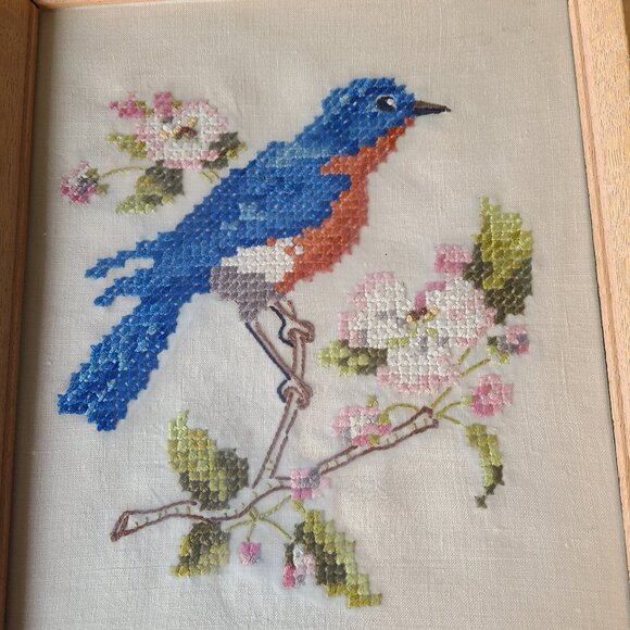 Two vintage cross stitch of birds - Picture 1 of 7
